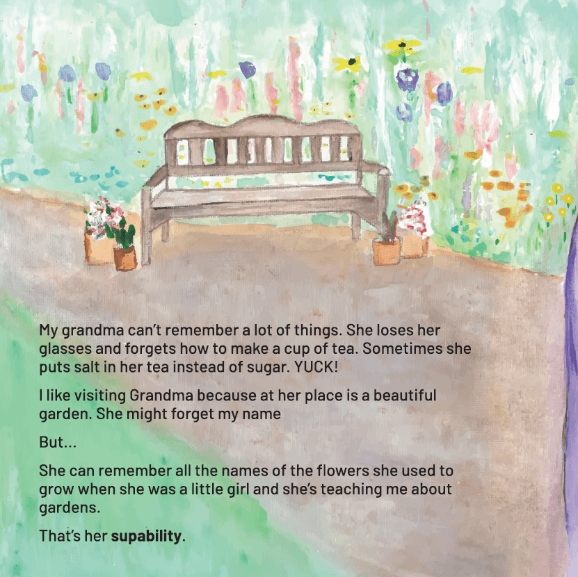 A page from the children's book about disability Supabiltities